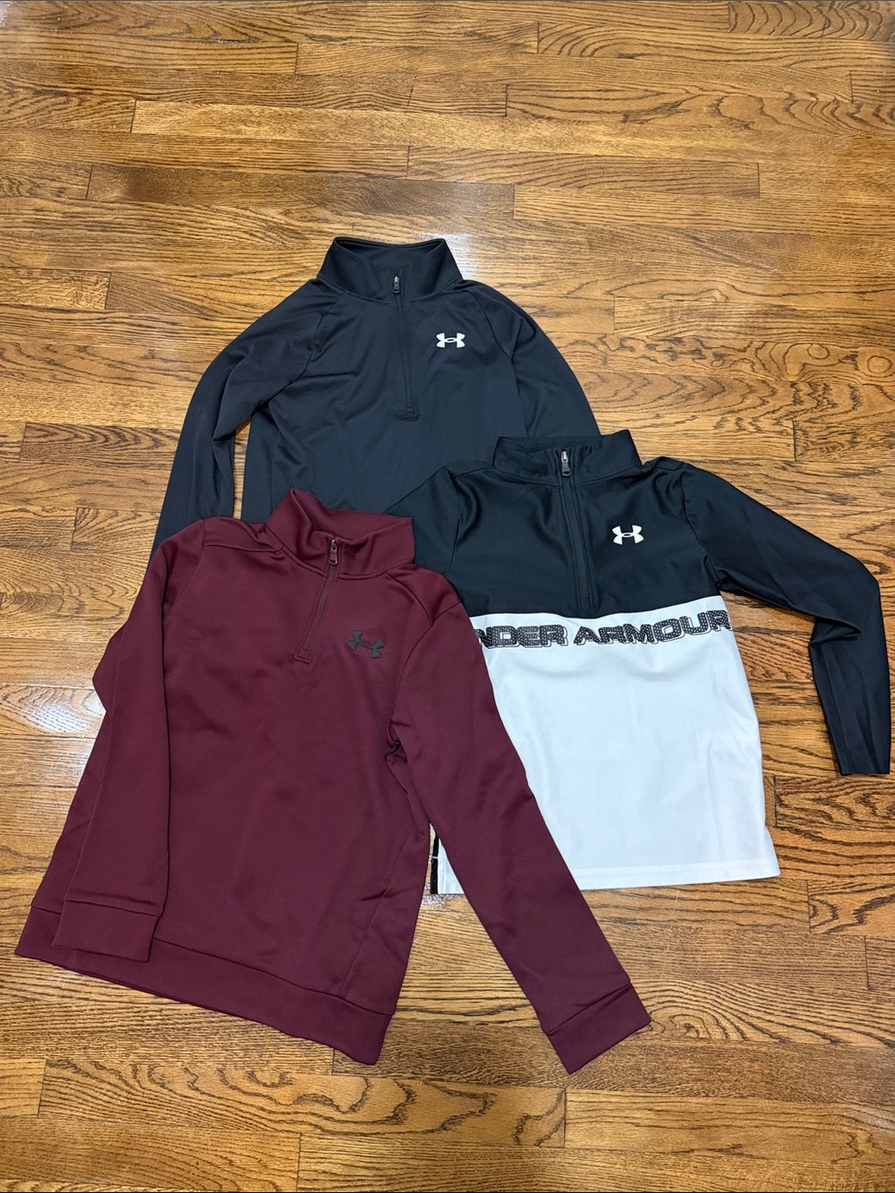 Under Armour Youth Bundle 2 Quarter-Zip Tees and 1 Pullover